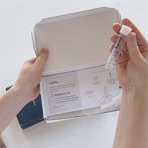 Collect<br>saliva sample